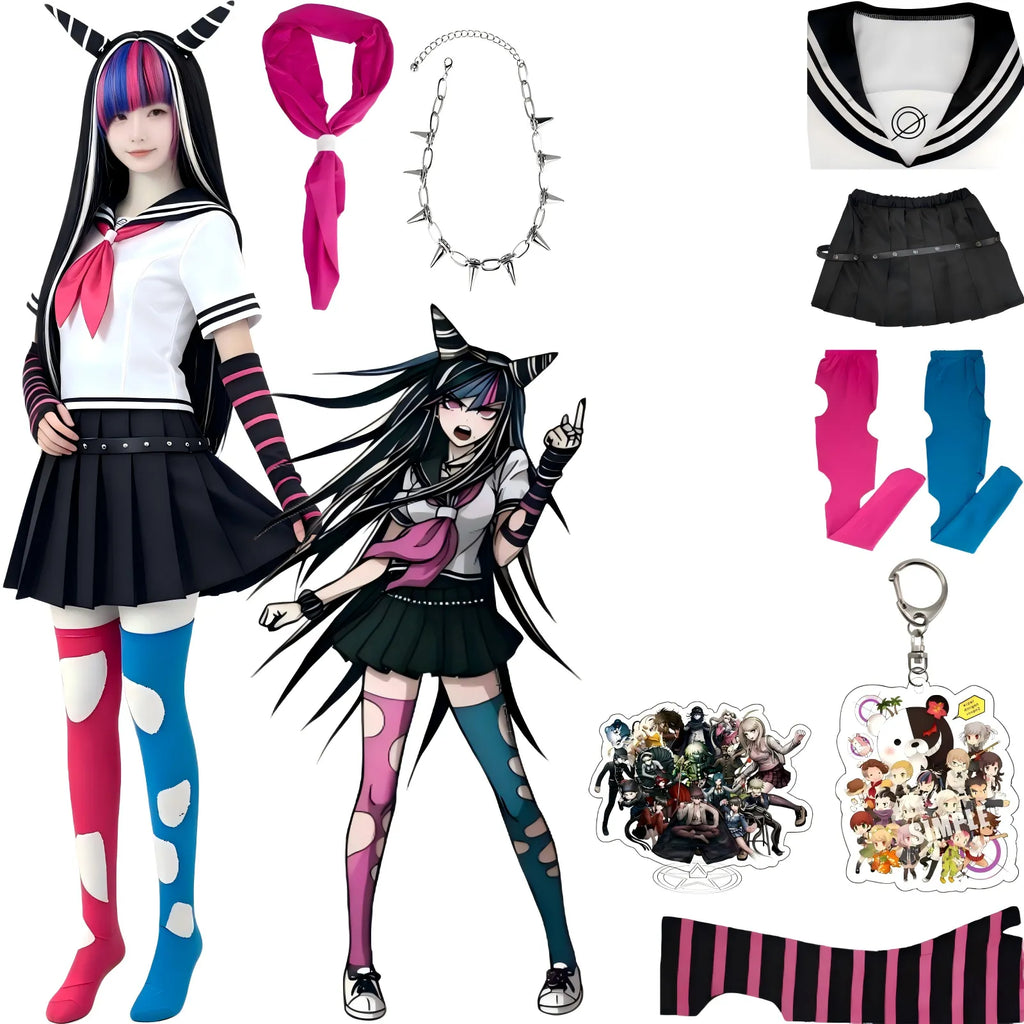 ibuki mioda cosplay outfit with wig and accessories