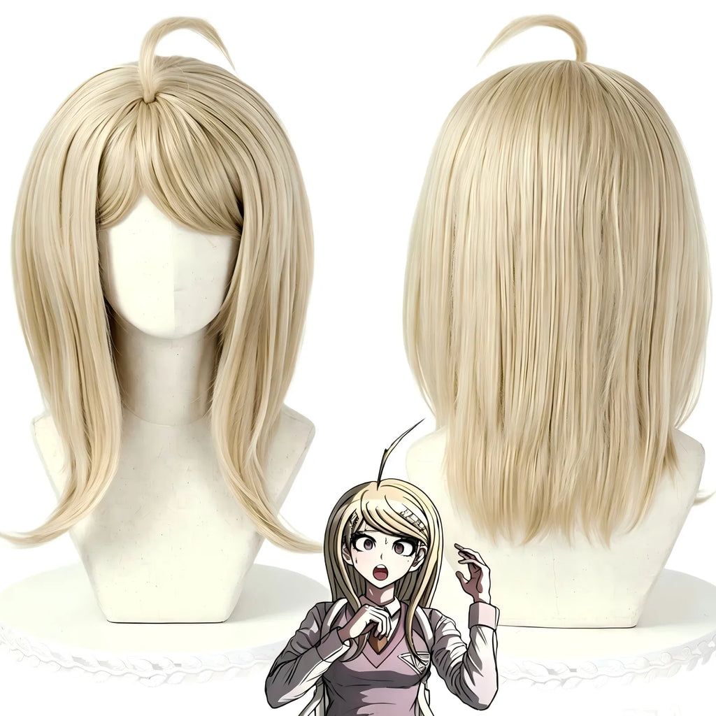 kaede akamatsu cosplay blonde wig with ahoge
