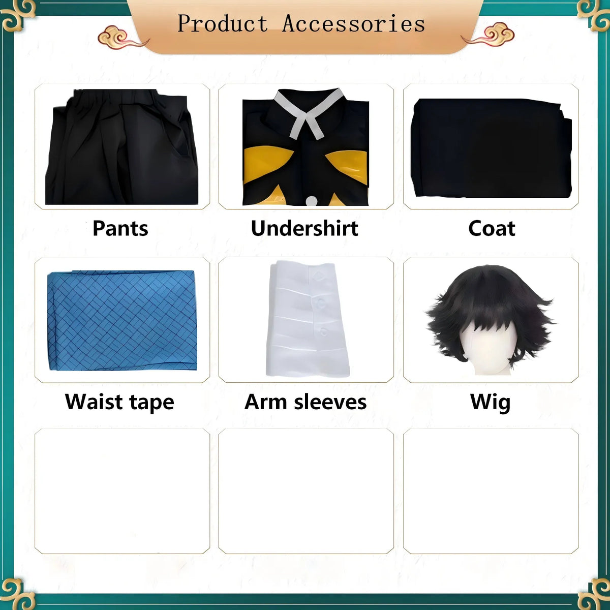 all included parts for kaigaku cosplay costume set