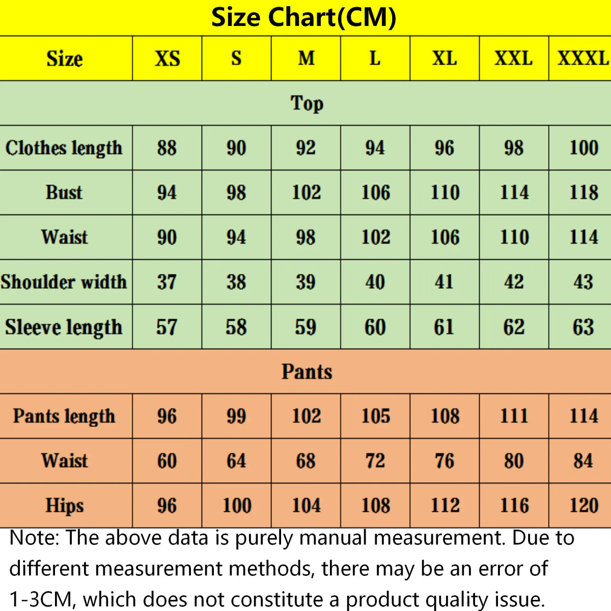 size measurement chart in cm for katara avatar the last airbender cosplay costume top and pants