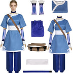 katara avatar the last airbender cosplay full costume set with top pants arm guards sash bag choker