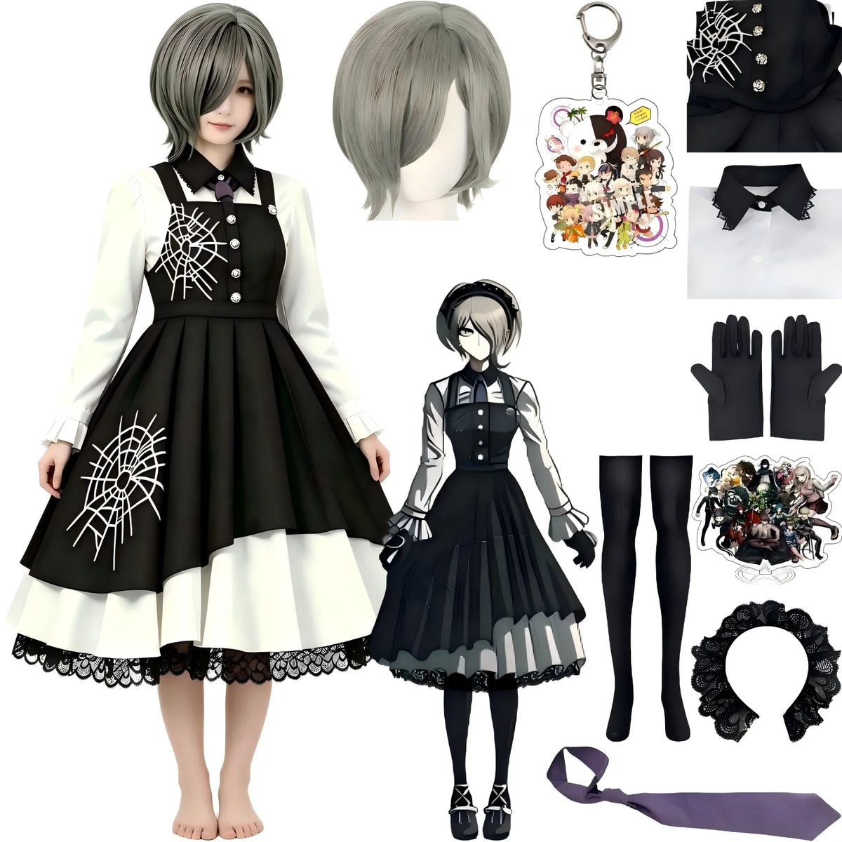 kirumi tojo cosplay maid dress set including wig and accessories