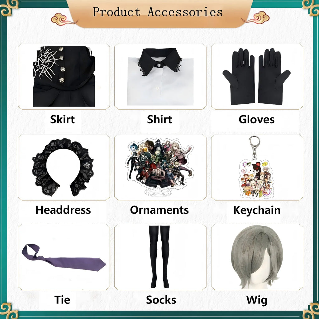 all accessories included with kirumi tojo cosplay costume