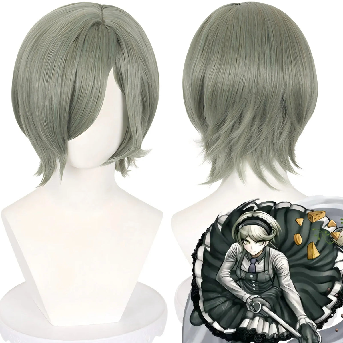 grey short wig for kirumi tojo cosplay