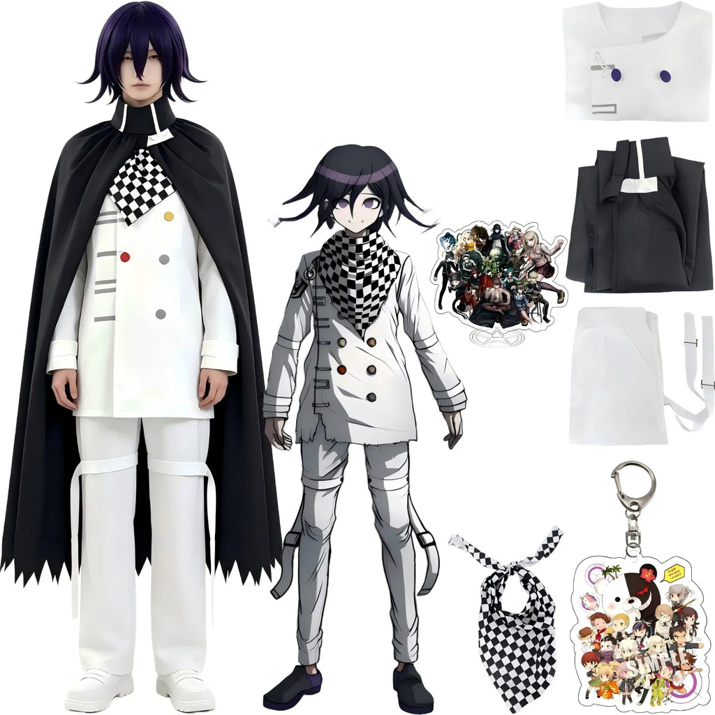 kokichi oma cosplay outfit with cape and accessories