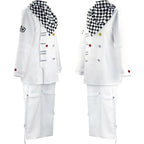 kokichi ouma cosplay outfit side view, jacket and pants