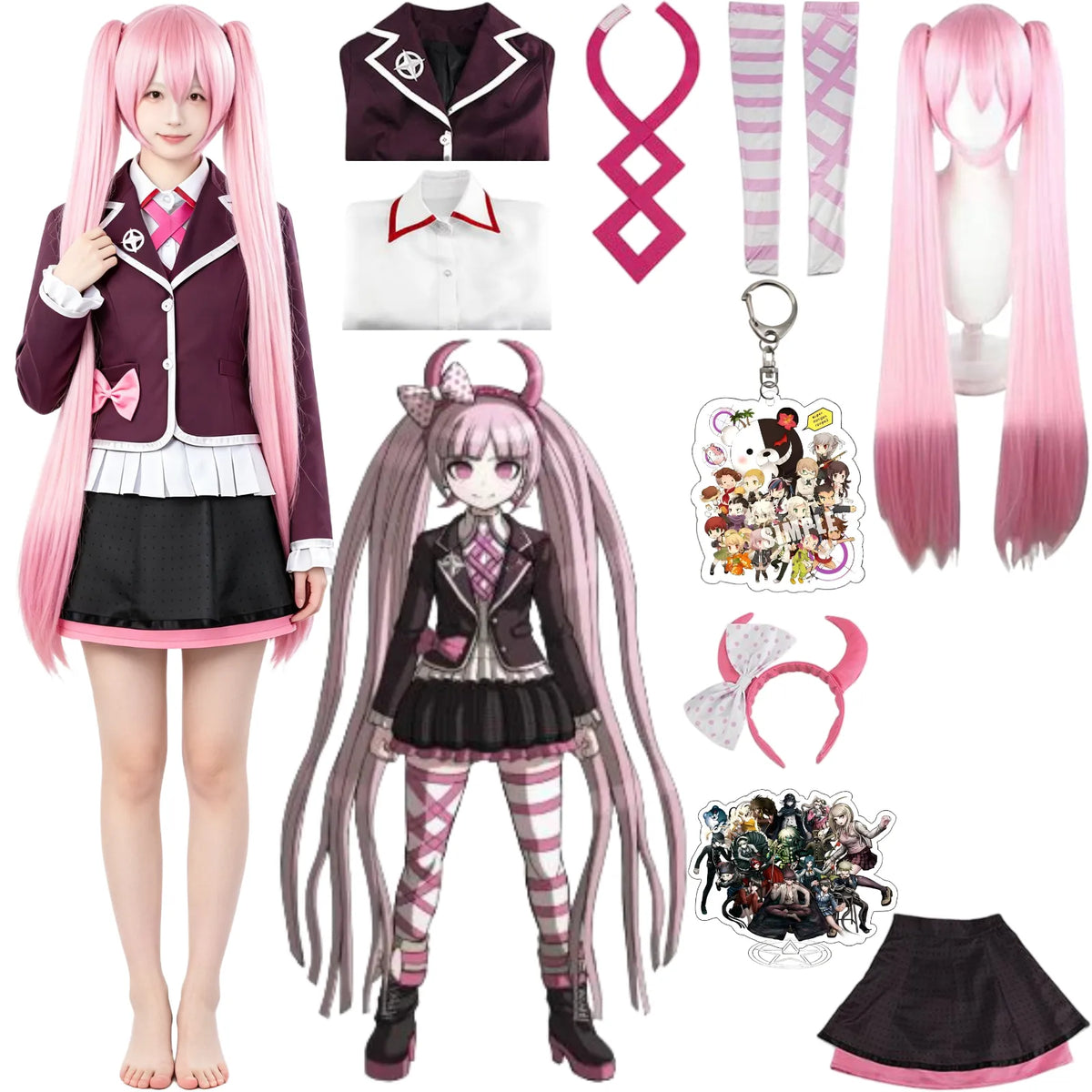 kotoko utsugi cosplay costume set including wig and props