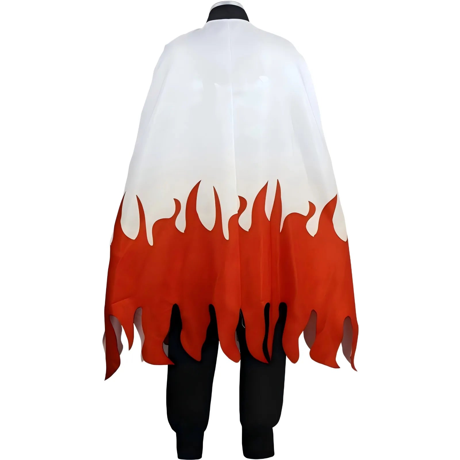 white red flame cape back detail for rengoku cosplay