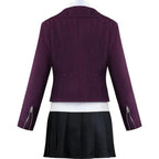 back view of purple cropped blazer for kyoko kirigiri cosplay
