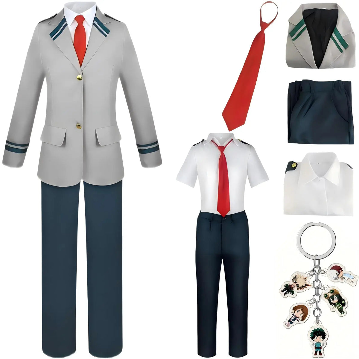 mha ua school boy cosplay costume jacket shirt trousers tie keychain
