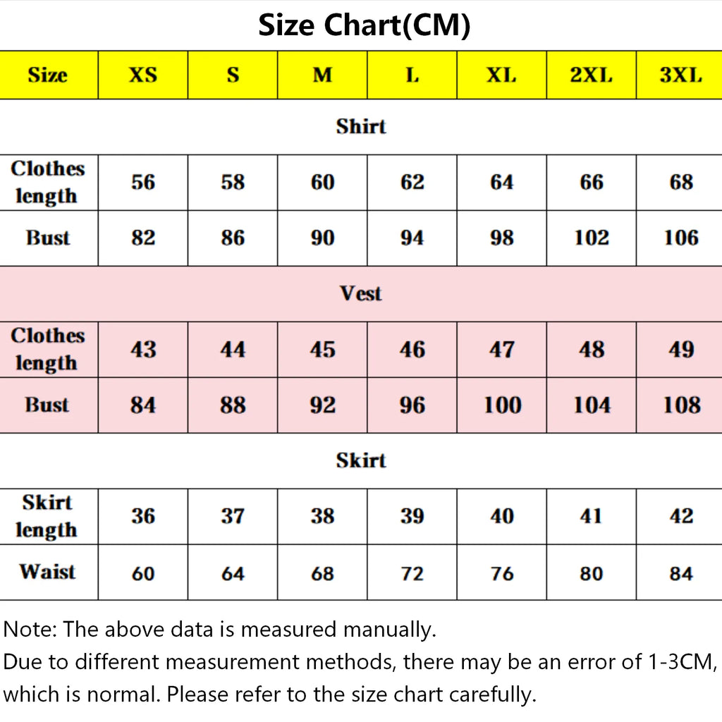 mahiru koizumi cosplay outfit size measurement chart