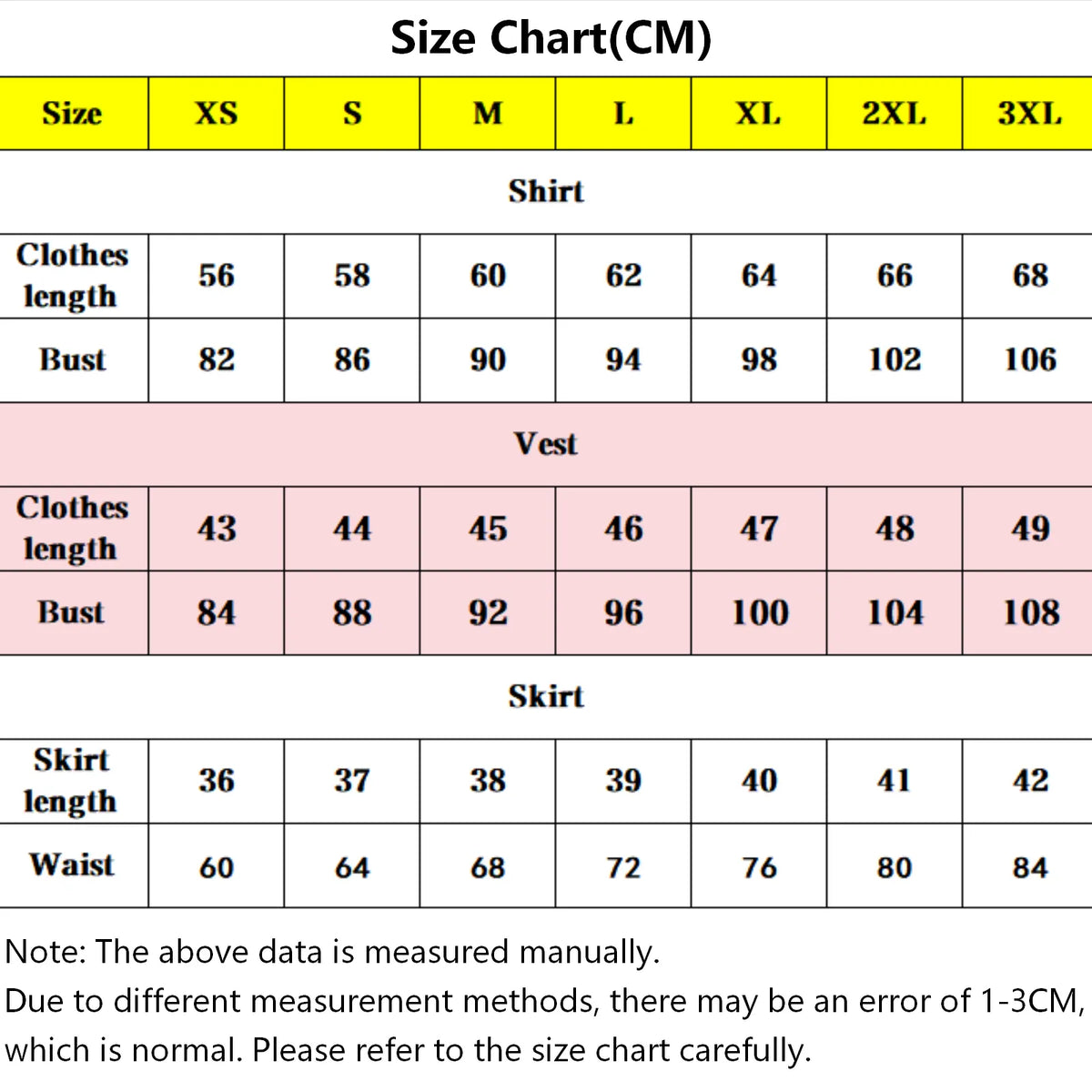mahiru koizumi cosplay outfit size measurement chart
