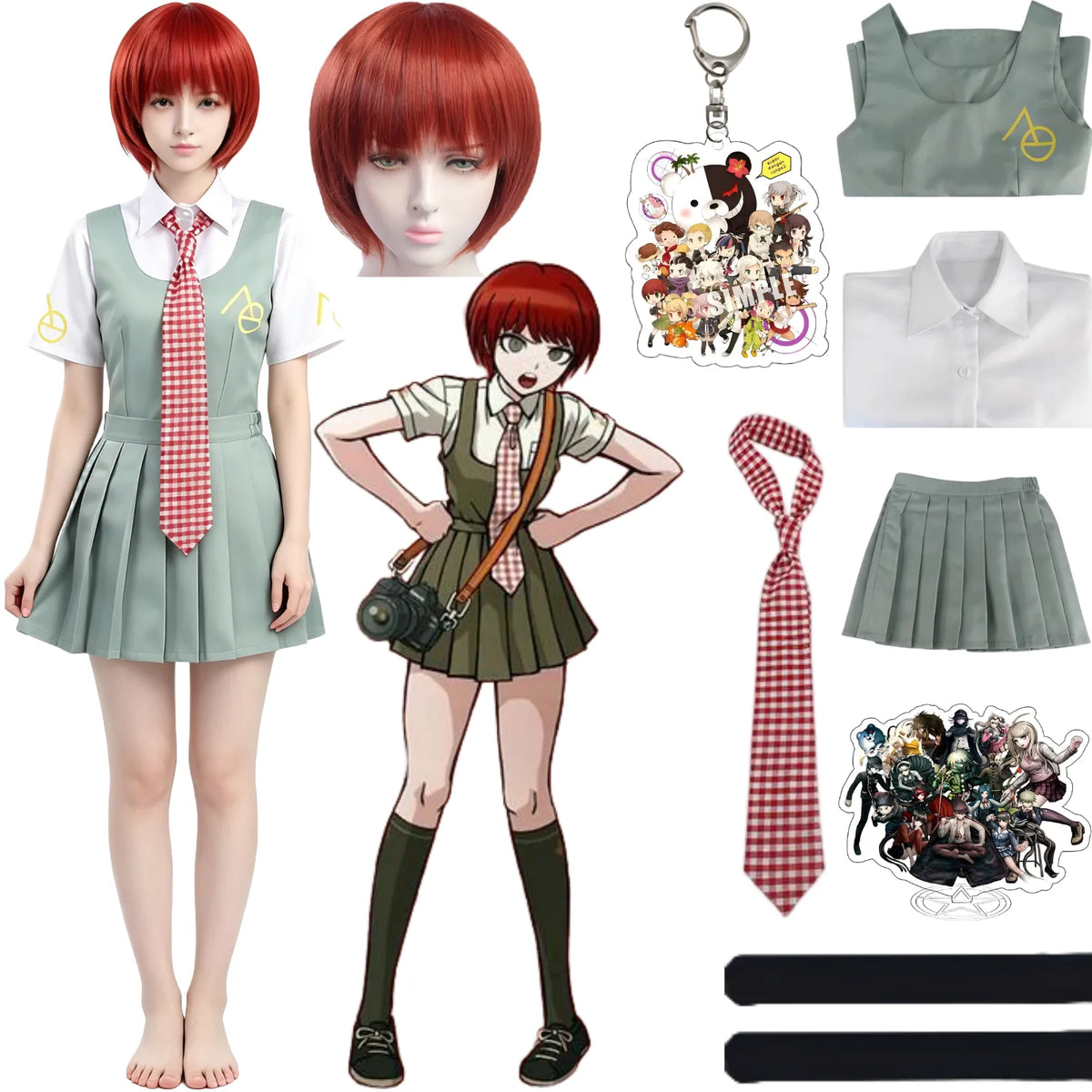 mahiru koizumi cosplay costume set including wig and props