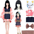 makomo kimono cosplay suit matched with jagged bang black wig and full accessories