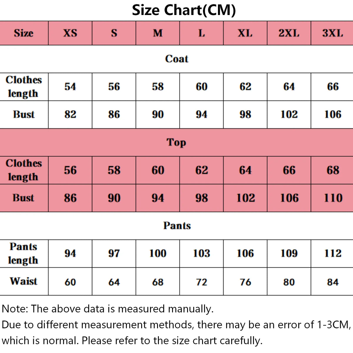 makoto naegi cosplay costume size chart measured in centimeters