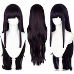 mikan tsumiki cosplay dark purple long wig