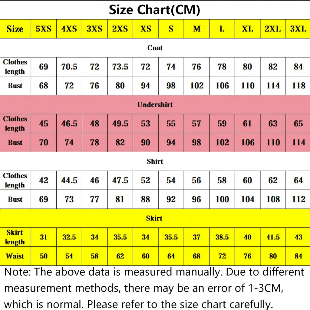 mitsuri kanroji cosplay costume cm size measurement chart