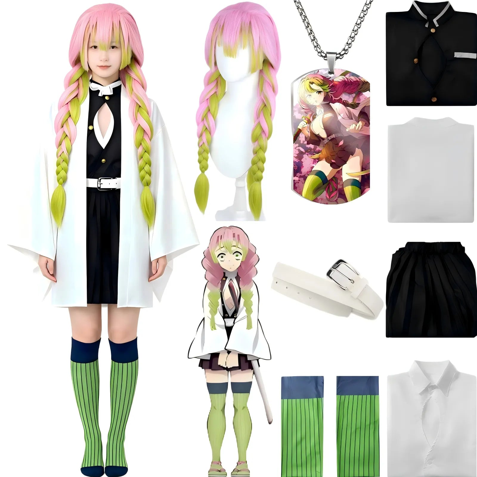 mitsuri kanroji cosplay complete set with wig display