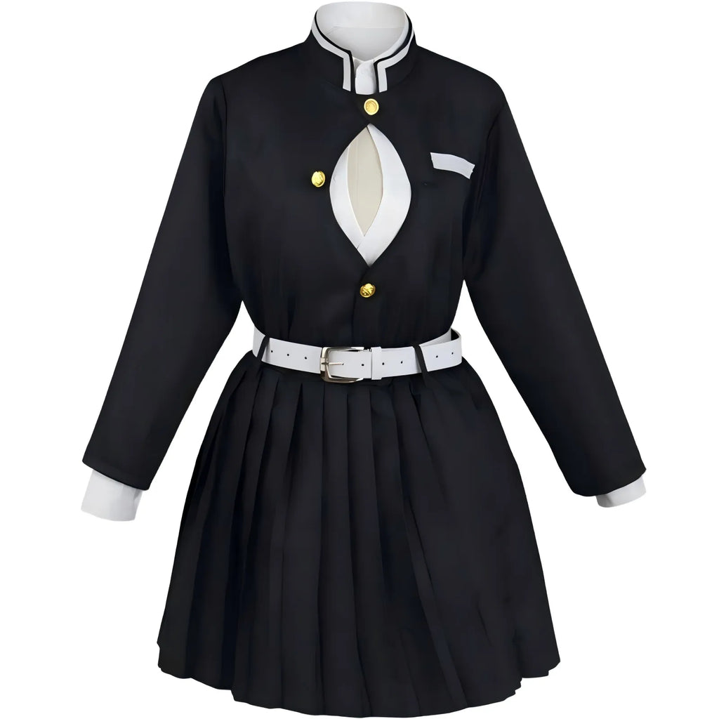 mitsuri kanroji black inner uniform and pleated skirt