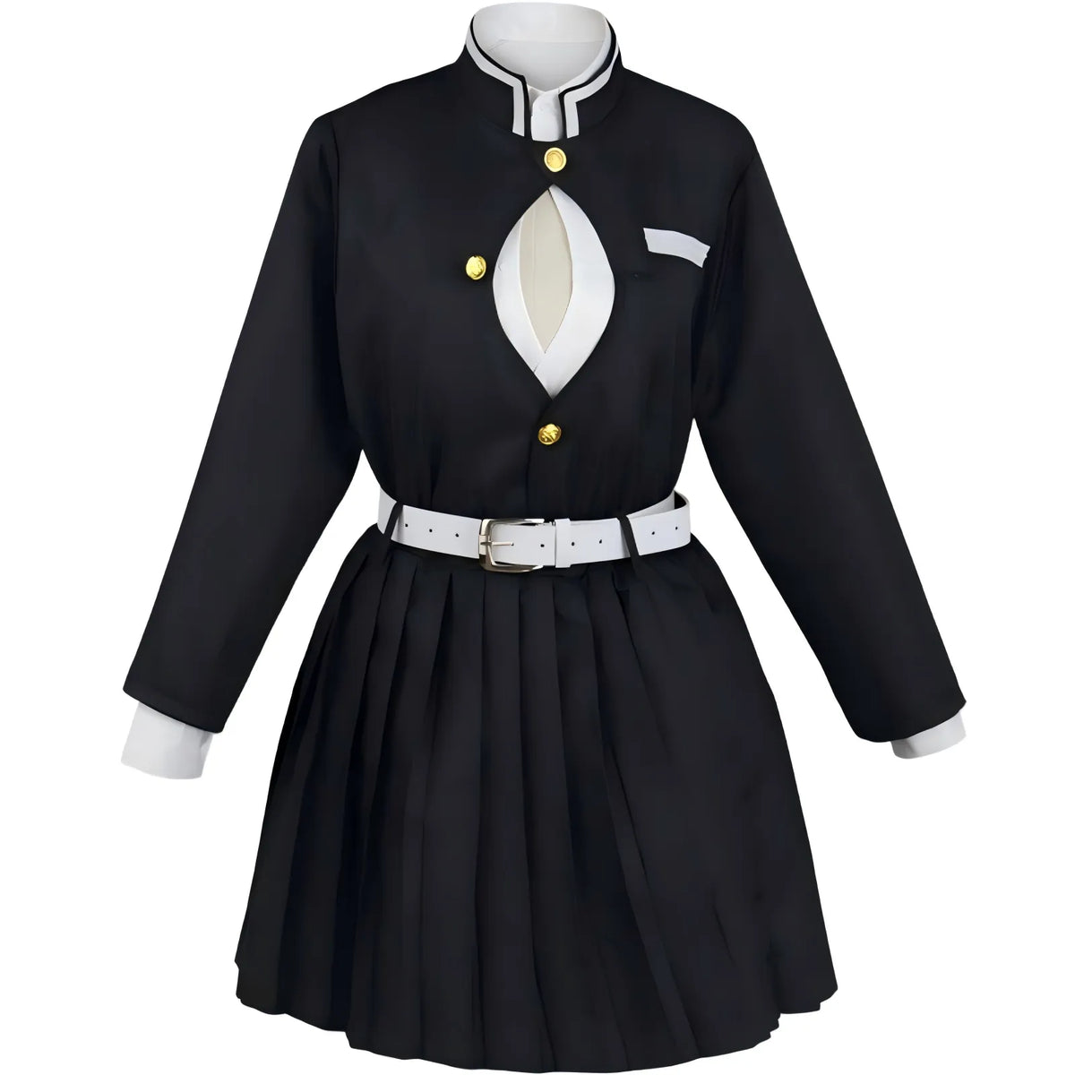 mitsuri kanroji black inner uniform and pleated skirt