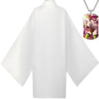 back view of mitsuri kanroji white haori coat