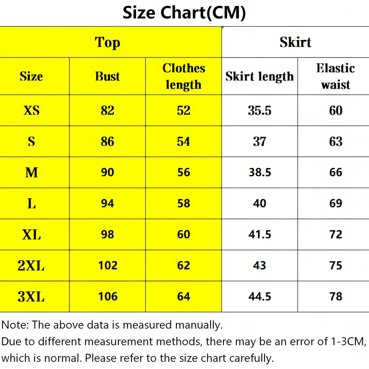 miu iruma cos costume size chart in cm