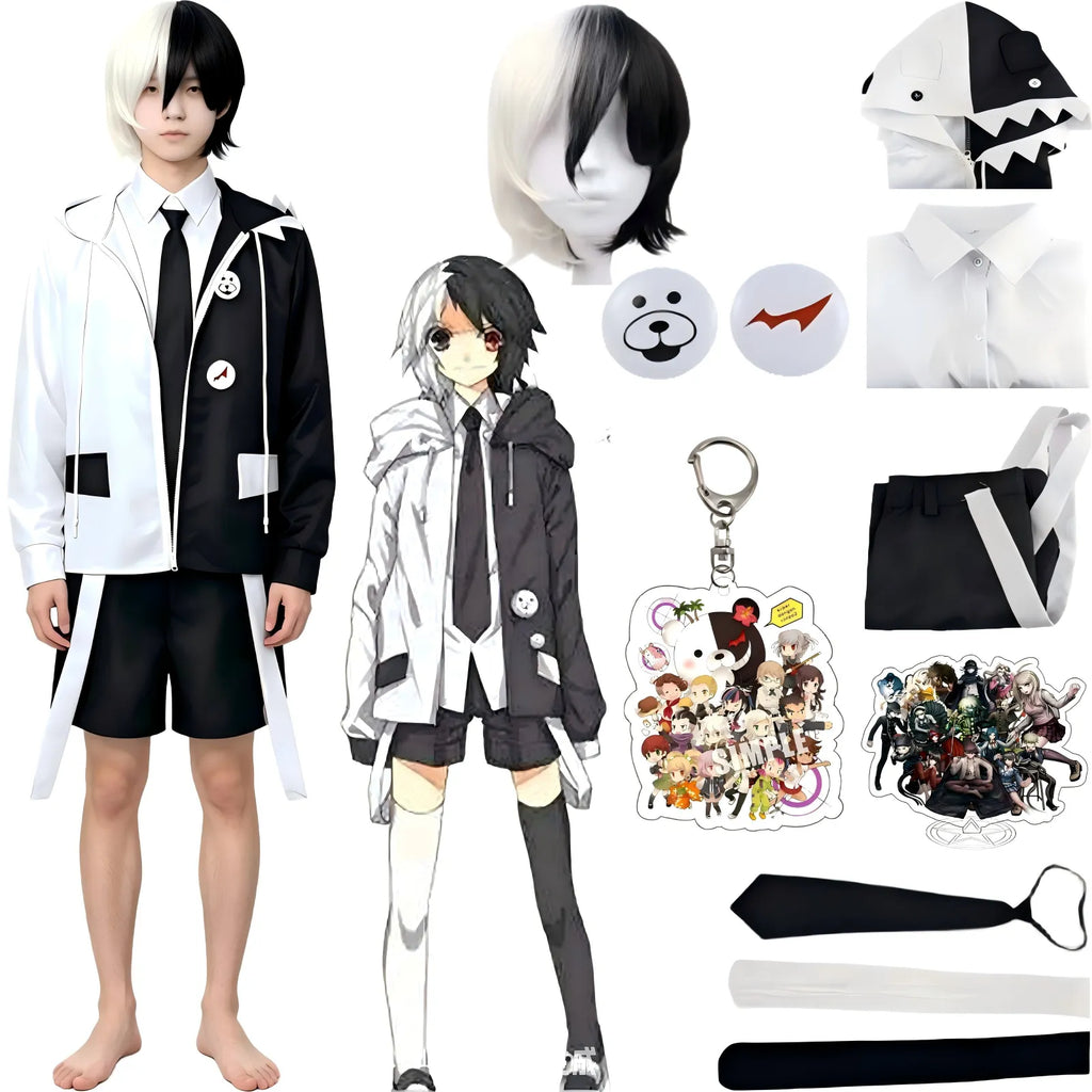 monokuma cos set costume and wig display