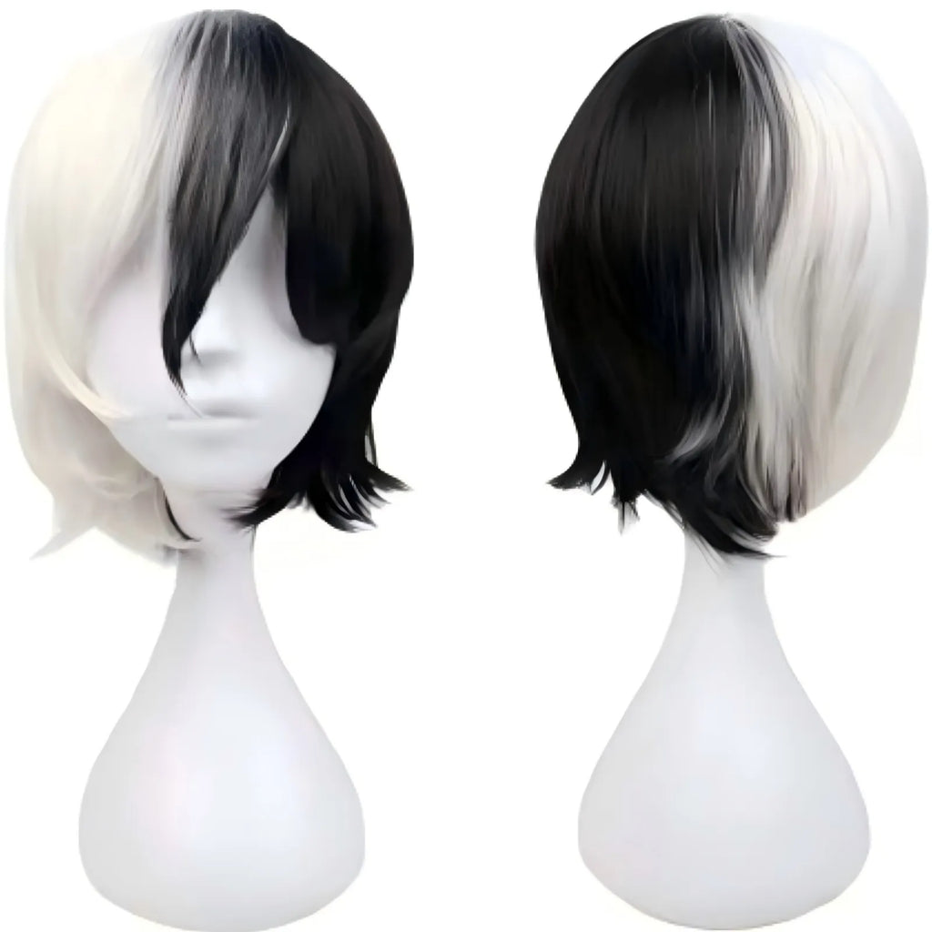 monokuma cosplay black and white short wig