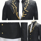 close‑up of gold pattern on muzan kibutsuji cosplay jacket