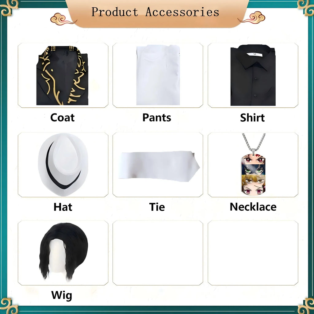 demon slayer muzan cosplay costume accessories chart
