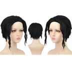 black cosplay wig for muzan kibutsuji multi angle view