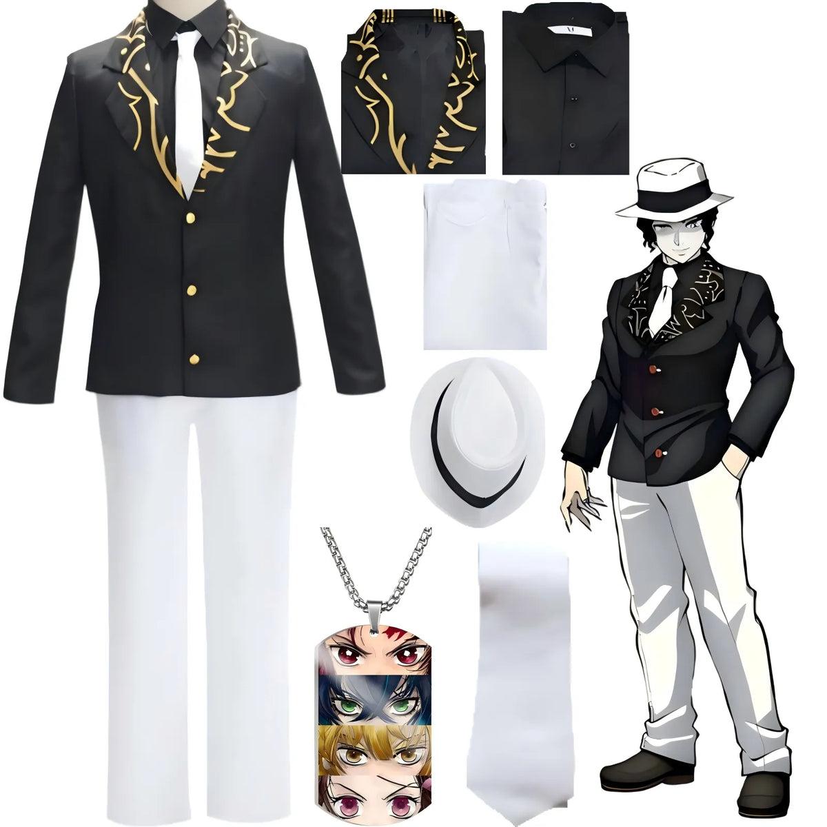 muzan kibutsuji cosplay costume full set with accessories