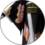 muzan kibutsuji cosplay kimono fabric print close‑up
