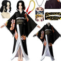 muzan kibutsuji cosplay kimono with styled wig demon slayer