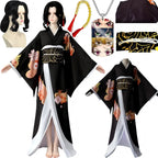 muzan kibutsuji cosplay kimono with styled wig demon slayer