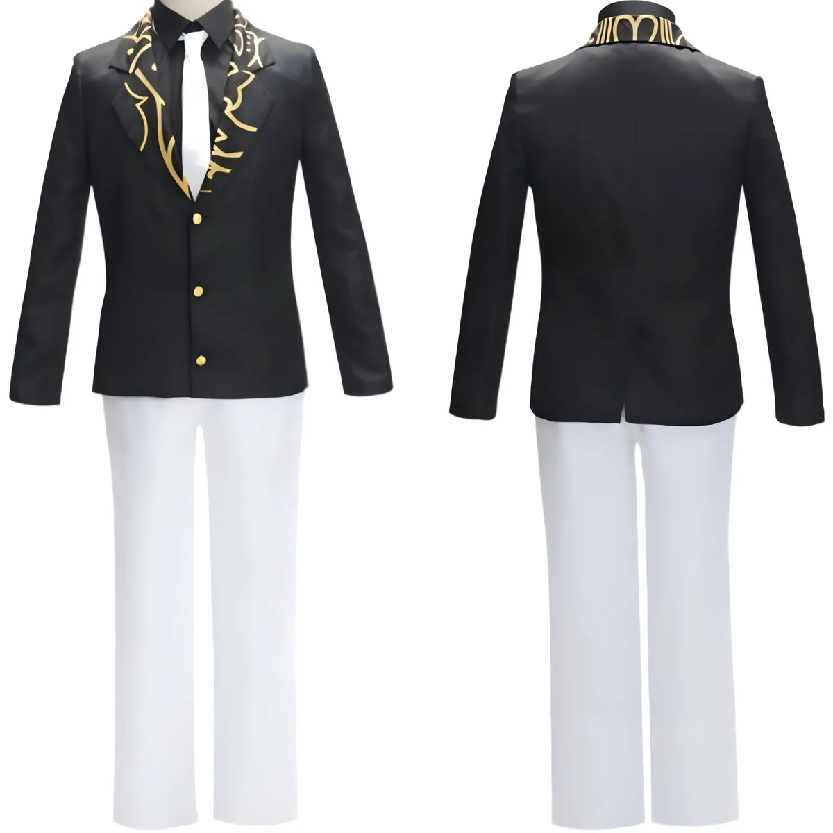 muzan cosplay costume front and back comparison