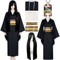 nakime cosplay outfit with long black cosplay wig