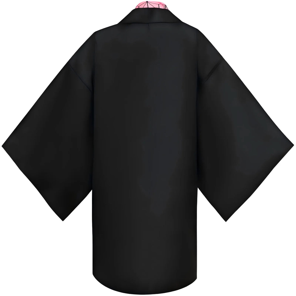 back view of nezuko cosplay black haori jacket