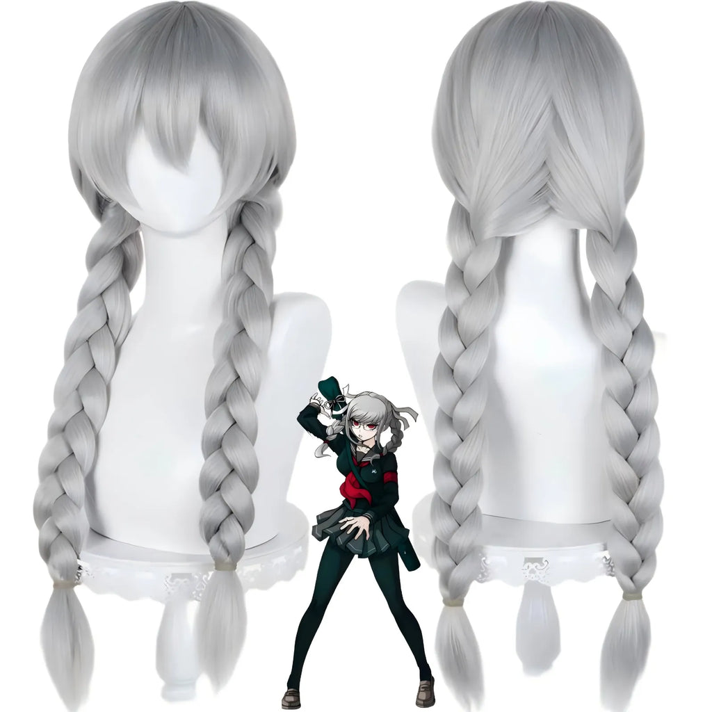 peko pekoyama long grey braid cos wig