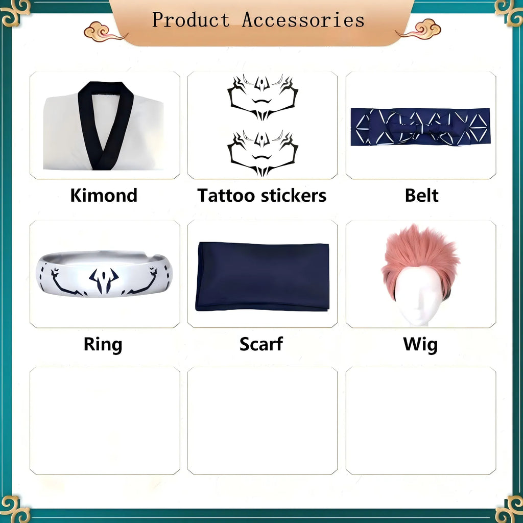 product accessories for ryomen sukuna cosplay costume set