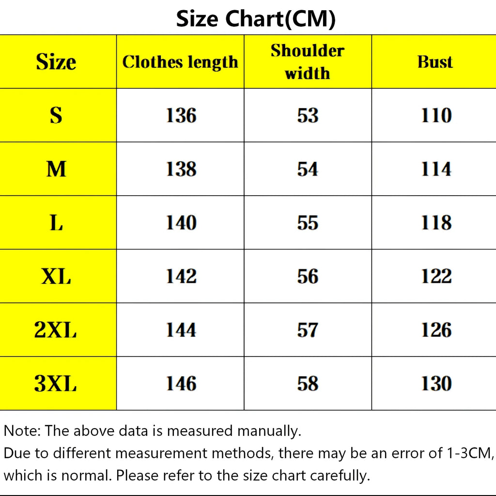 cm size chart for ryomen sukuna kimono cosplay outfit