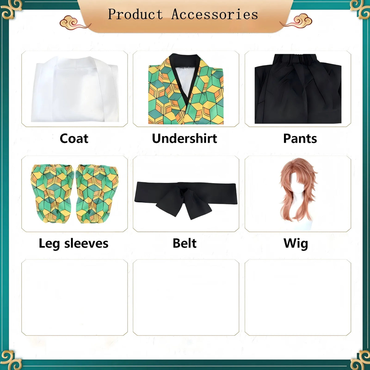 sabito demon slayer cosplay parts and accessories chart
