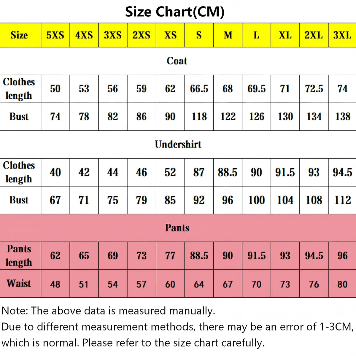 sabito demon slayer cosplay size measurement chart