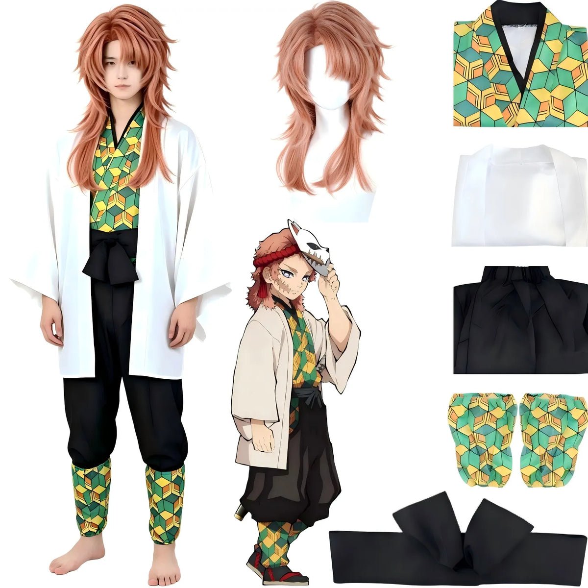 sabito cosplay costume with matching wig product shot