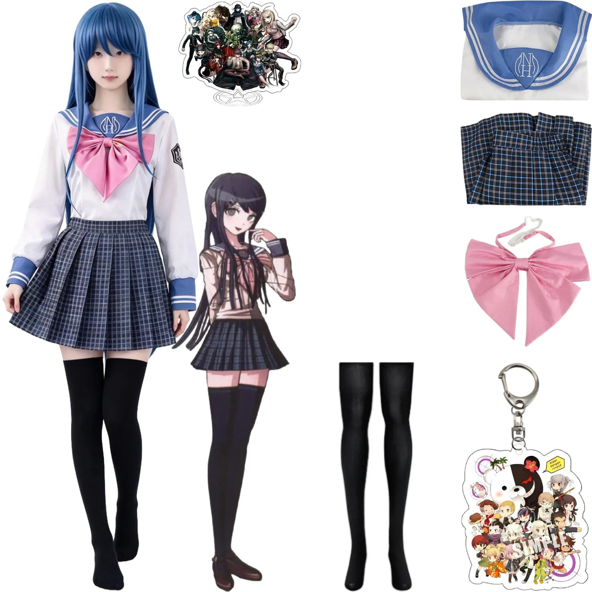 sayaka maizono cosplay costume full set with accessories, white background