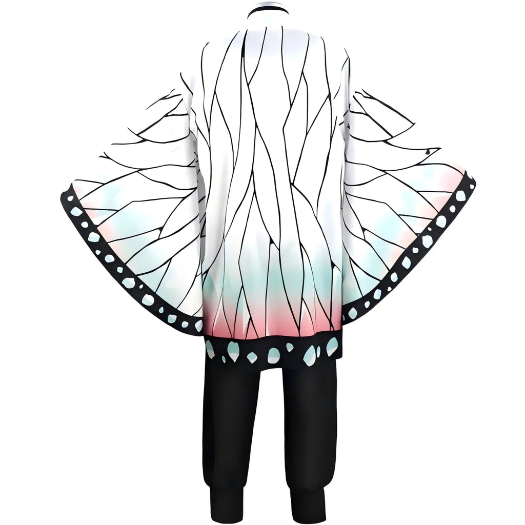 back view of shinobu butterfly print haori cosplay coat