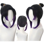 black purple gradient shinobu cosplay wig multi‑angle view