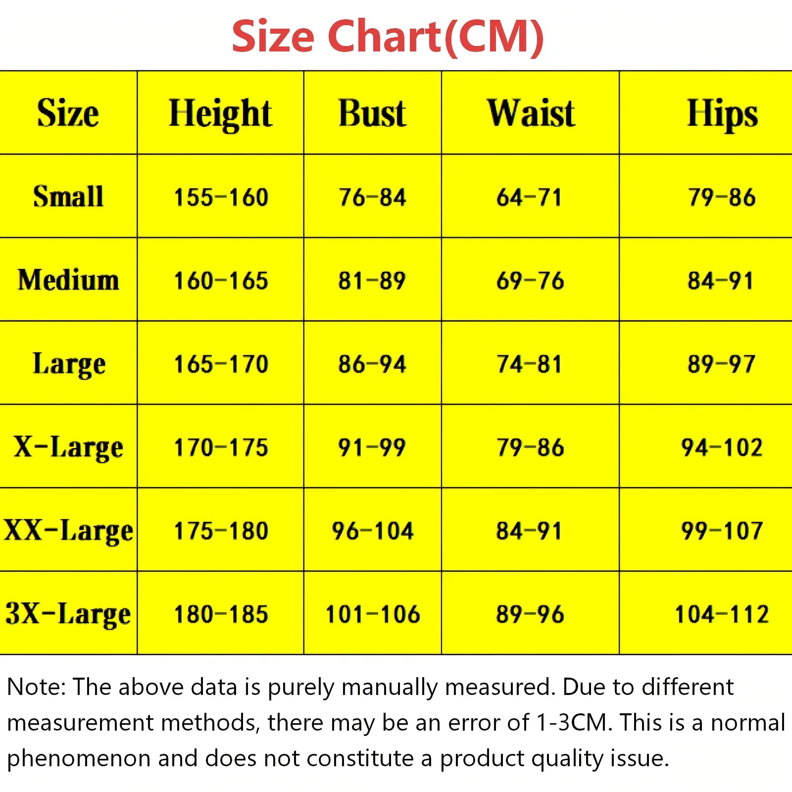 shoto todoroki training jumpsuit cos size chart cm height bust waist hip size table