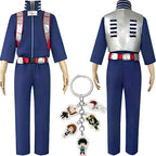shoto todoroki my hero academia cos blue hero jumpsuit front back view acrylic keychain accessory