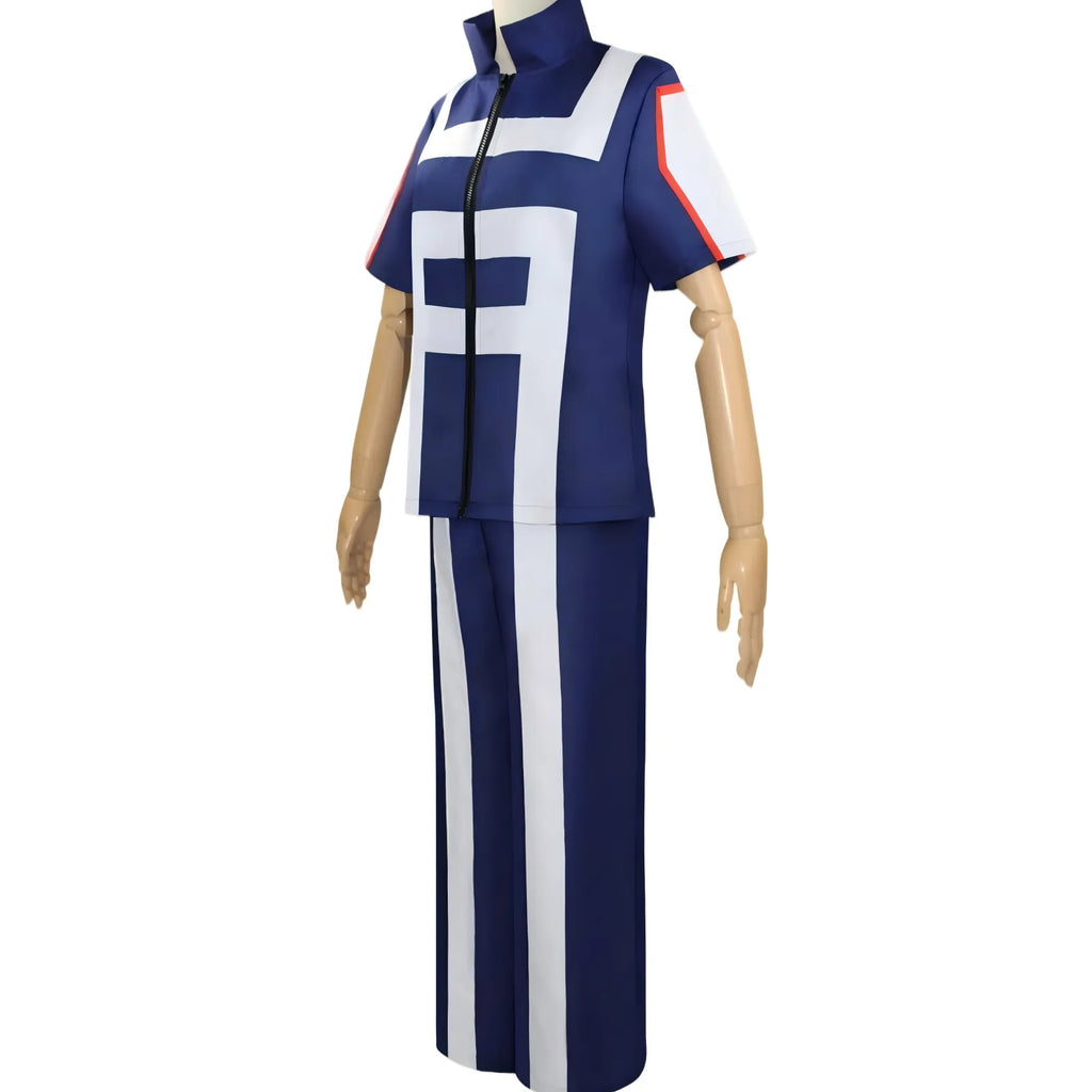 my hero academia todoroki shoto blue training tracksuit mannequin side shot